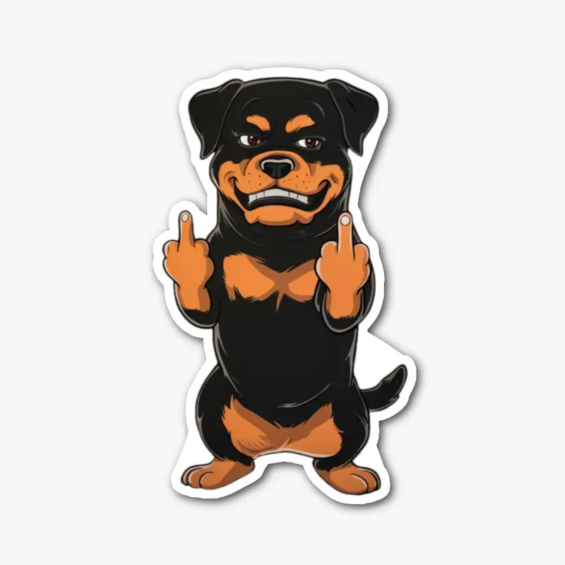 Rottweiler Middle Finger