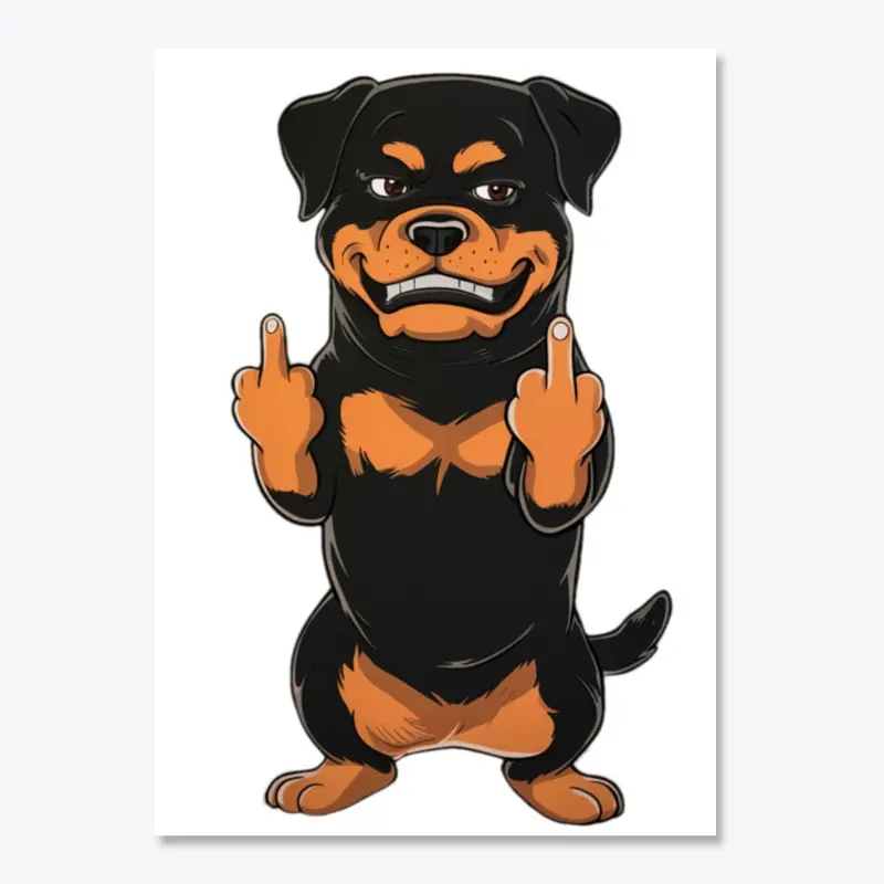 Rottweiler Middle Finger