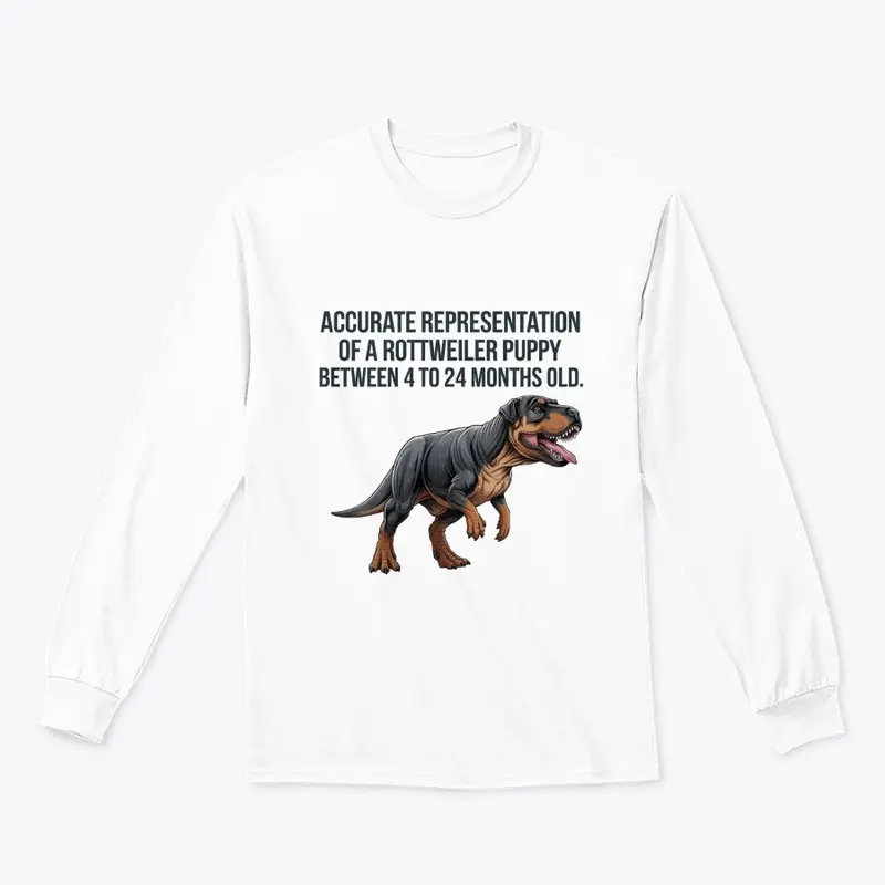 Rottweiler puppy as dinosaur