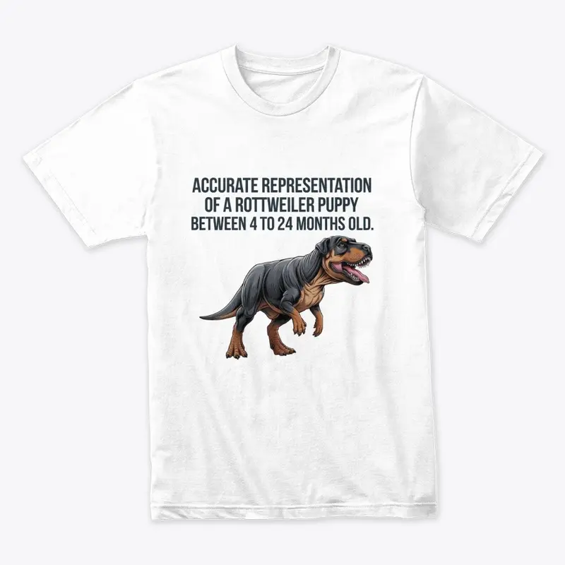 Rottweiler puppy as dinosaur