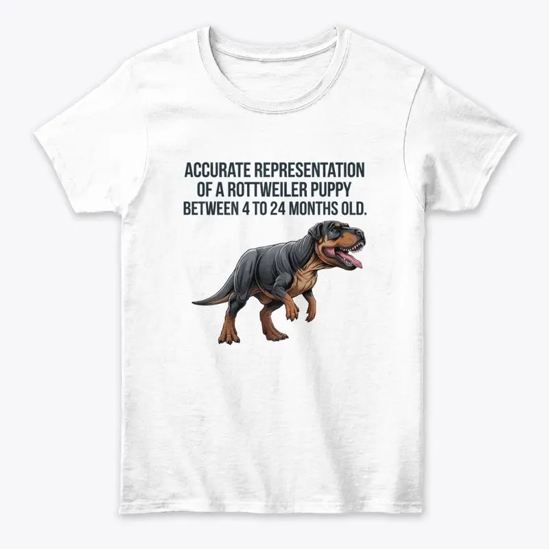 Rottweiler puppy as dinosaur