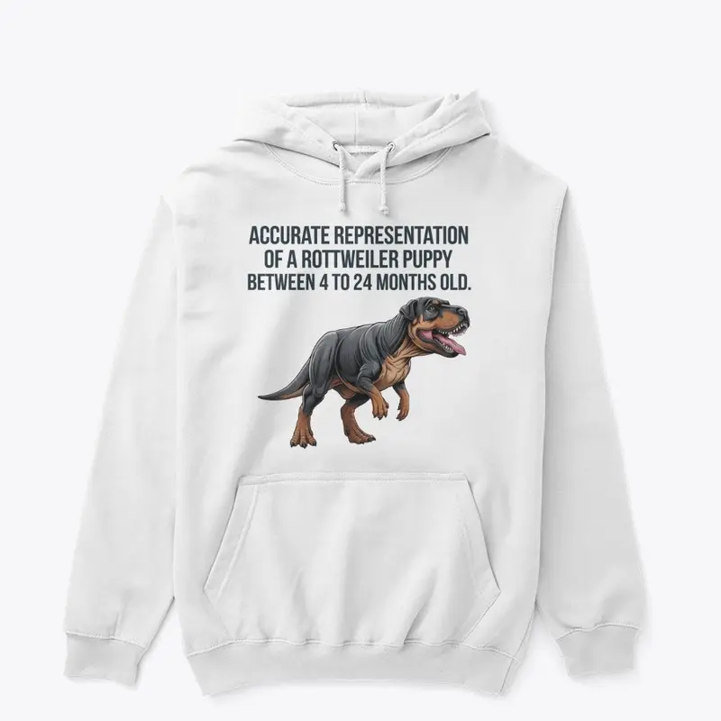 Rottweiler puppy as dinosaur