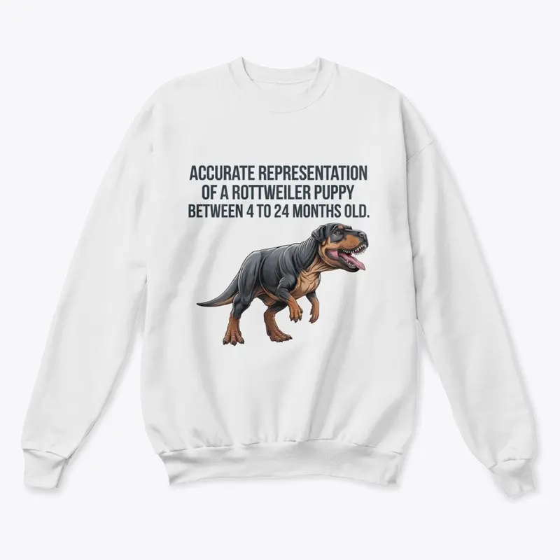 Rottweiler puppy as dinosaur