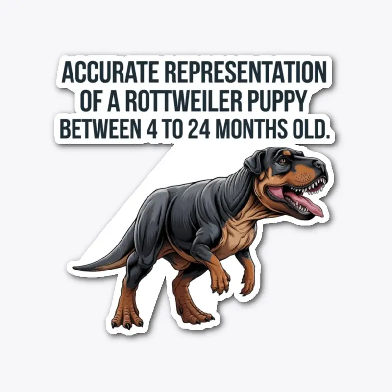 Rottweiler puppy as dinosaur